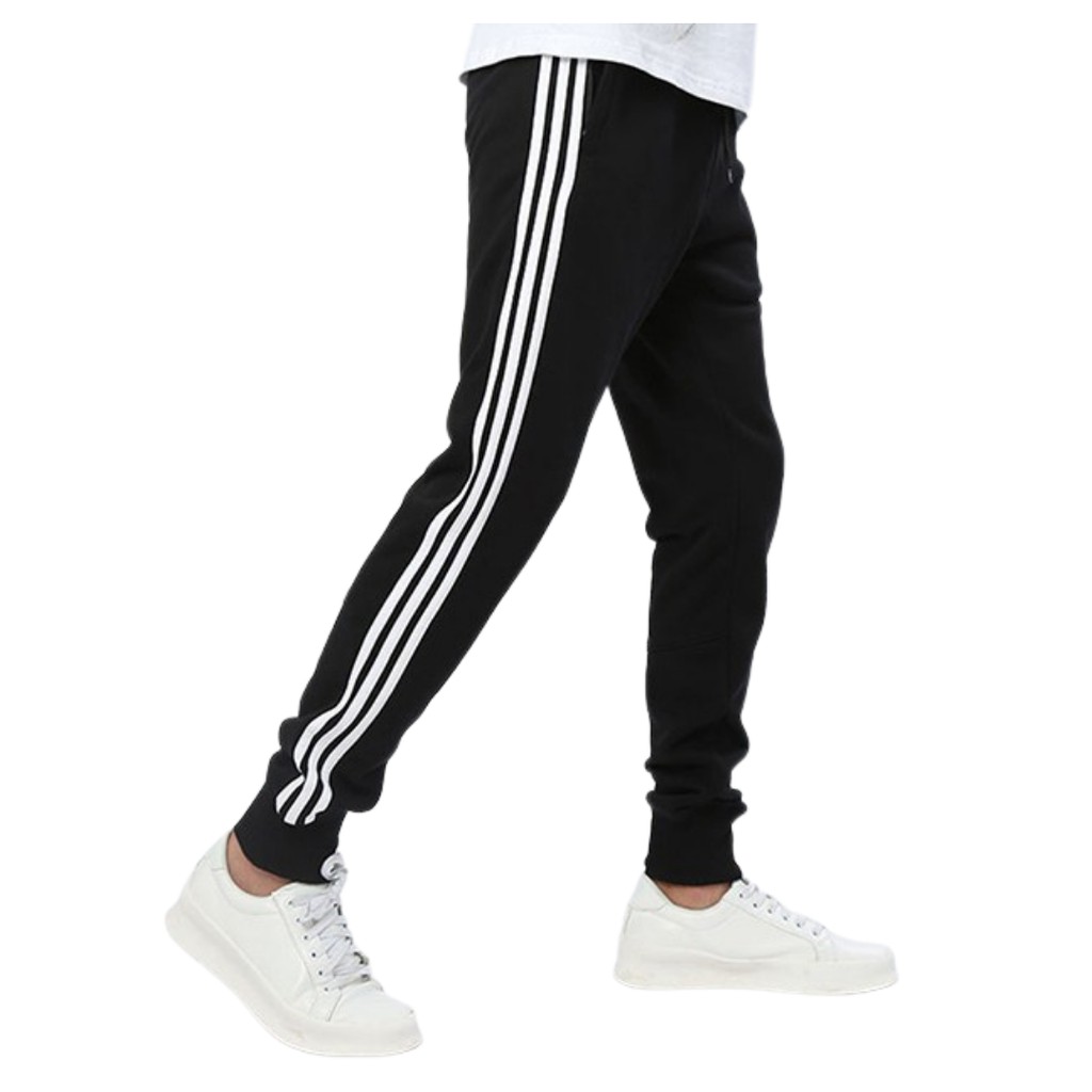 Quần Jogger Thể Thao 3 Sọc Nam Nữ Unisex Chất Thun Nỉ - La mode