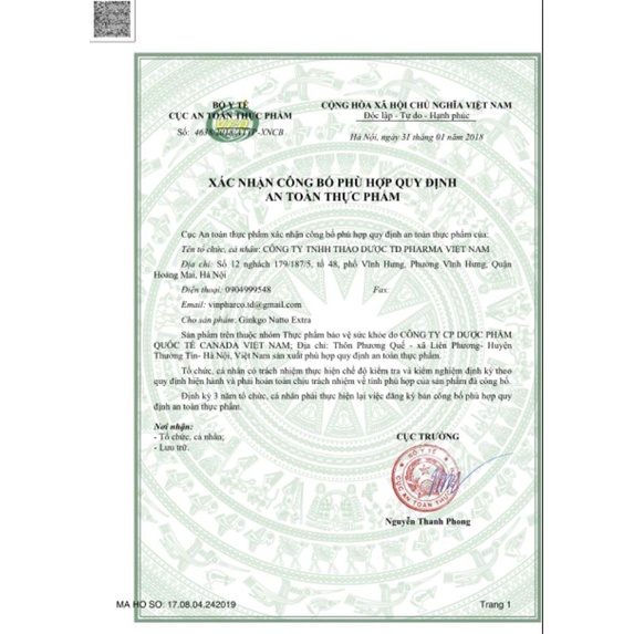 Gingko Natto Extra viên uống bổ não Hộp 100viên