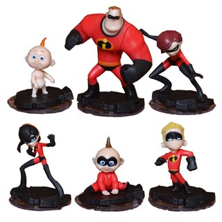 Mô Hình - 6 Nhân Vật Hoạt Hình Gia Đình Siêu Nhân