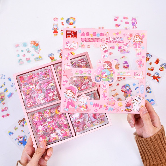 Sticker Miếng Dán Họa Tiết Hoạt Hình Cute,Trang Trí Dán Tập Vở, Bình Nước