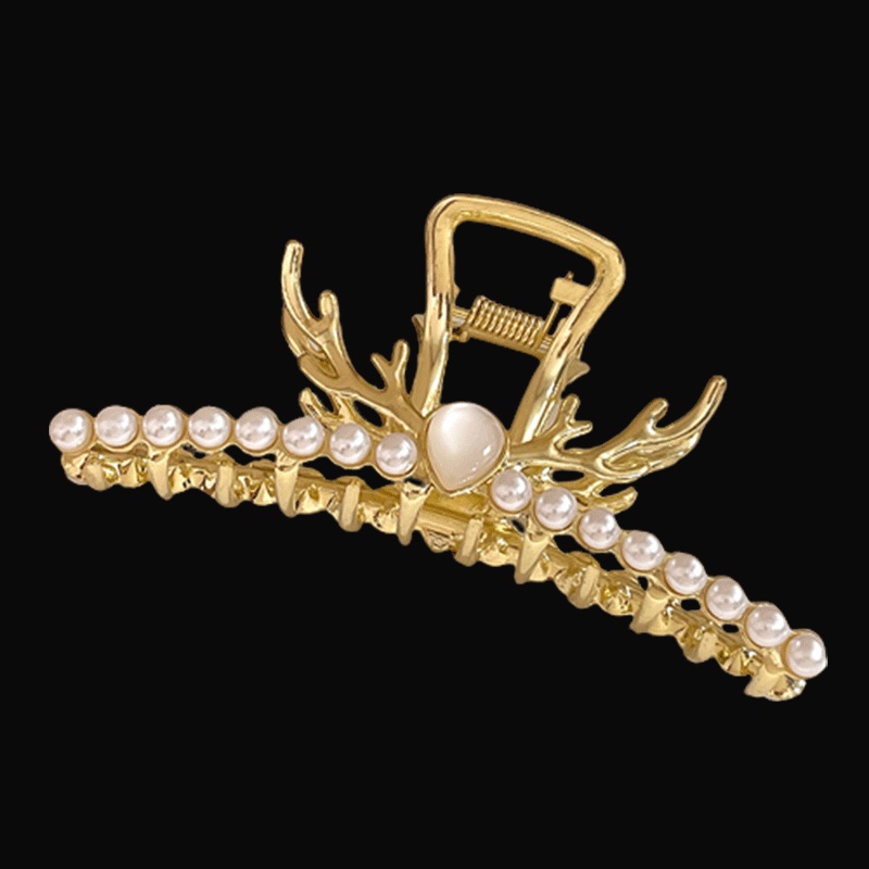 Kẹp Tóc Đính Đá Ngọc Trai Nhân Tạo Phong Cách Hàn Quốc Sang Trọng