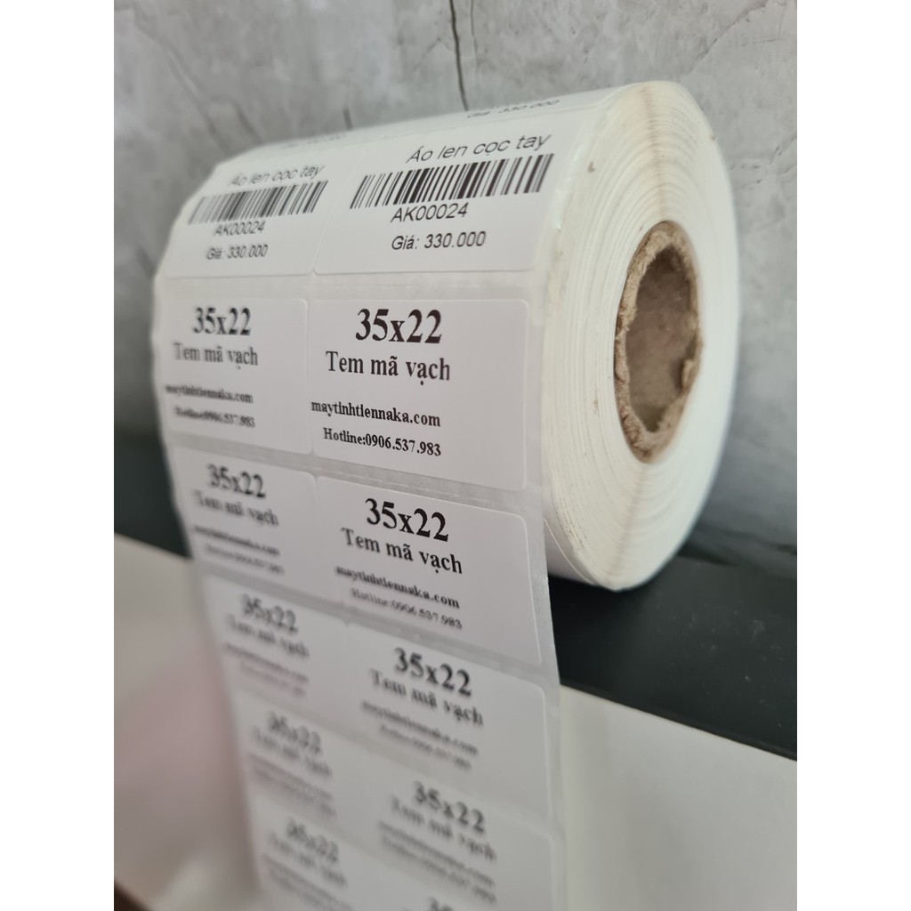 Decal in tem mã vạch nhiệt 35x22 [2 Tem - 25m - 2000 Tem] | BigBuy360 - bigbuy360.vn