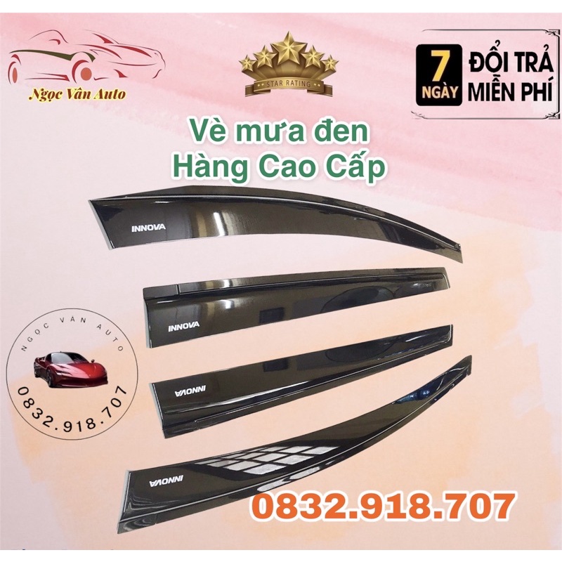 vè mưa innova 2007 - 2021 Vè đen Hàng cao cấp