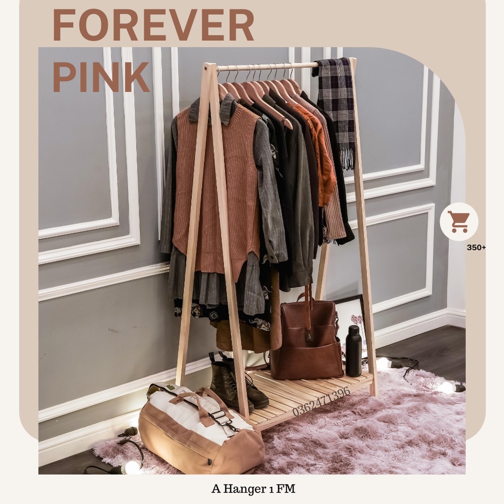Giá Treo Quần Áo Chữ A 1 Tầng Gỗ Thông Nhập Khẩu Mỹ - Bảo Hành 1 năm 1 đổi 1 - A Hanger 1FM - Forever Pink | BigBuy360 - bigbuy360.vn