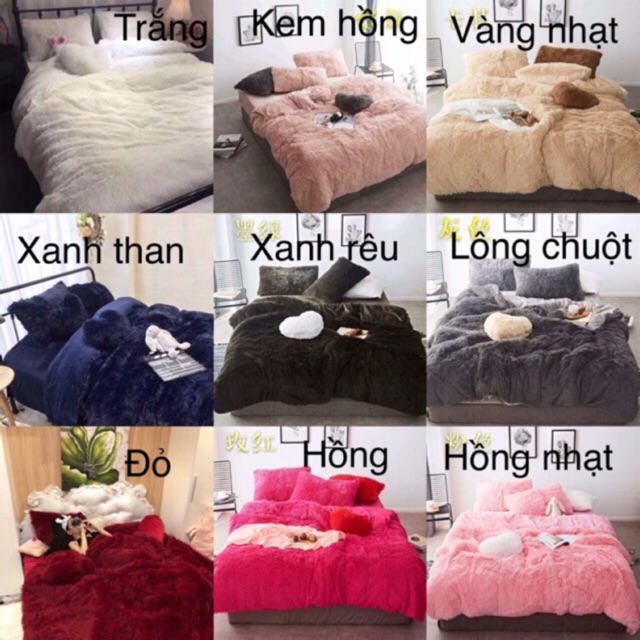 Bộ chăn ga gối nỉ lông 5 món