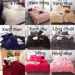 Bộ chăn ga gối nỉ lông 5 món