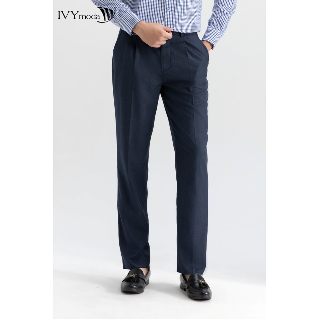 [NHẬP WABRTL5 GIẢM 10% TỐI ĐA 50K ĐH 250K ]Quần dài nam Regular cạp 2 khuy IVY moda MS 22E2922