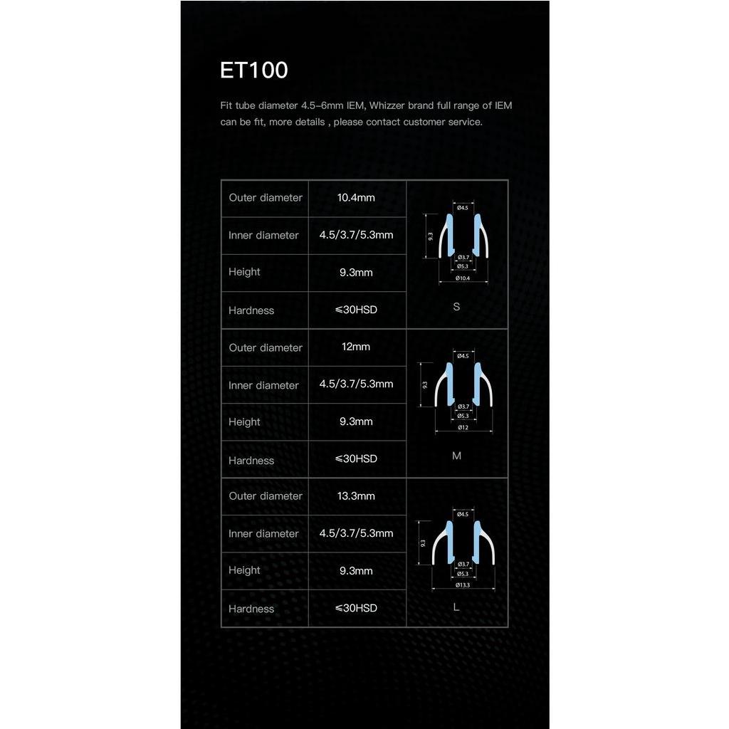 Nút Tai nghe cao cấp Whizzer ET100 | Tips Whizzer ET100 | Nút đệm tai nghe Whizzer chính hãng