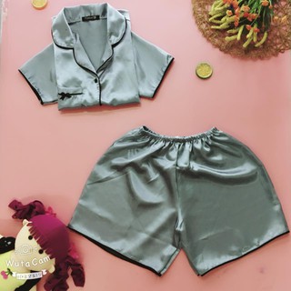 Đồ Bộ Mặc Nhà_ Phi Lụa Loại 1_ Tay Ngắn Quần Đùi Nơ