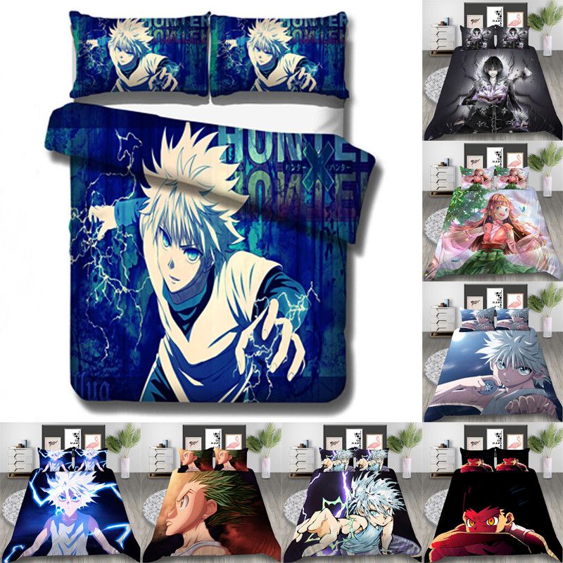 Bộ Chăn Ga Và Vỏ Gối In Hình 3D Phong Cách Anime Hunter Nhật Bản