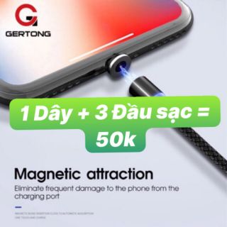 _Cáp sạc từ hút nam châm đầu Iphone Android Type C | micro USB