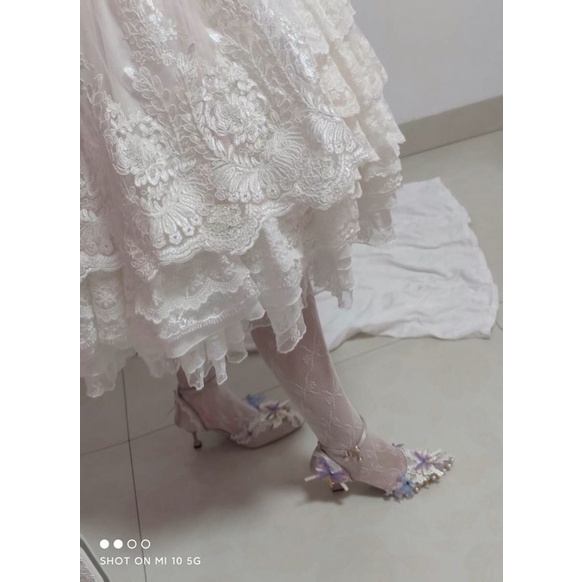 YASAS0108-Giày cao gót cánh bướm tím fairy tales