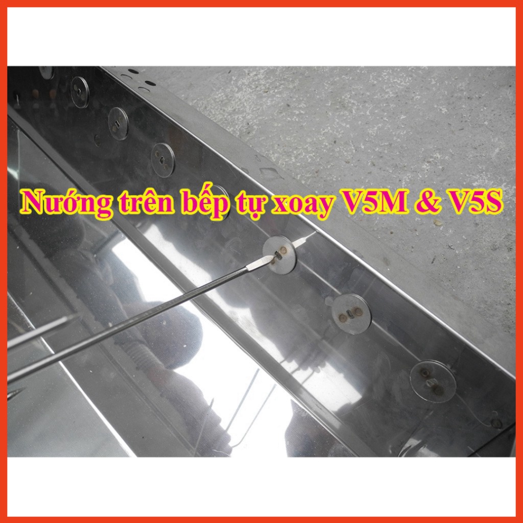 Xiên đinh ba TopV 42cm, phù hợp bếp TopV V5M và V5S, xiên nướng gà vịt cá, Inox cao cấp, không gỉ, xiên nướng siêu bền