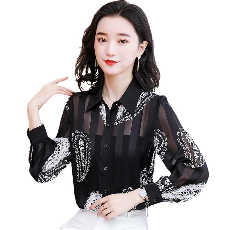 Áo Sơ Mi Chiffon Tay Dài Thời Trang Mùa Thu Dành Cho Nữ