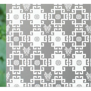 DECAL 1M dán kính khổ 60CM - VUÔNG CỔ TRUNG HOA TRẮNG DKK005