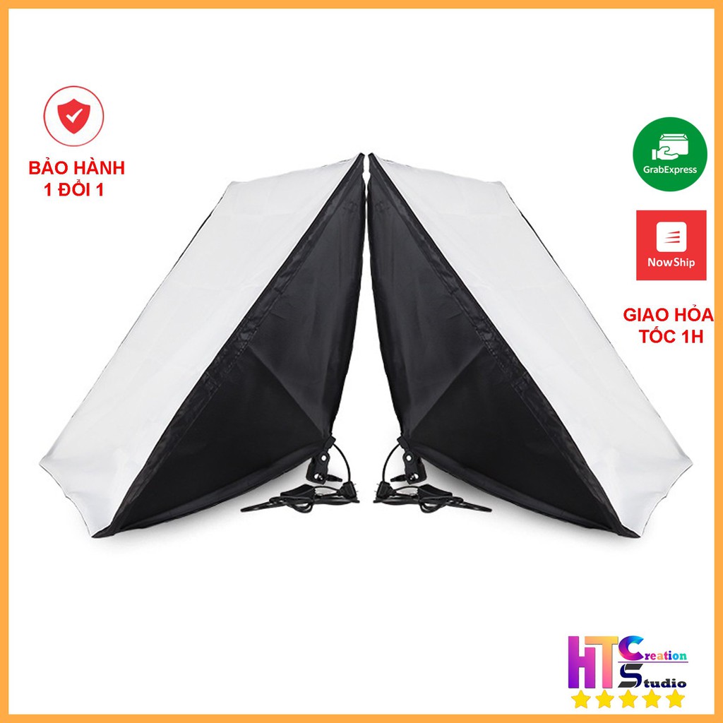 Softbox rời 50x70cm cho studio, livestream, 1 đui E27 phổ thông dùng cho nhiều loại bóng