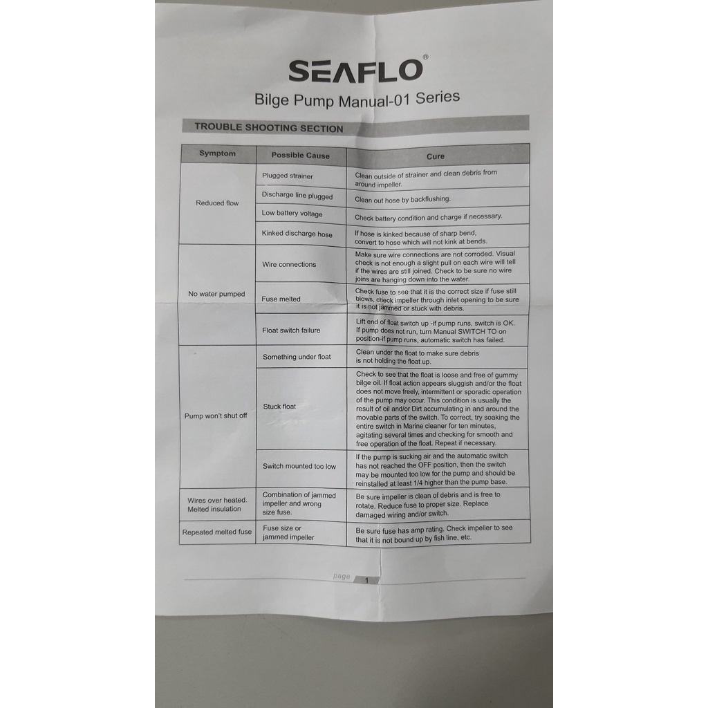 MÁY BƠM CHÌM 12V DC SEAFLO CHO TÀU THUYỀN - BƠM NƯỚC NGẬP