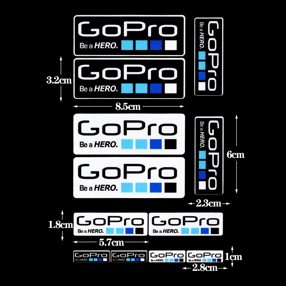 Miếng Dán Phản Quang Hình Logo Gopro Trang Trí Thân Xe Mô Tô Mũ Bảo Hiểm