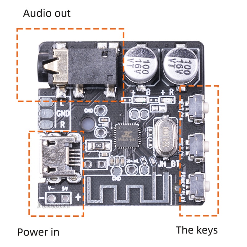 Mô Đun Nhận Âm Thanh Bluetooth Bt5.0 Cho Loa 5.5v