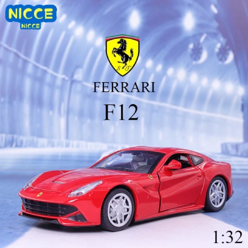 Mô Hình Xe Kim Loại Ferrari F12 Tỷ Lệ 1:32 - Đèn , âm thanh , mở cửa , nắp capo , có trớn