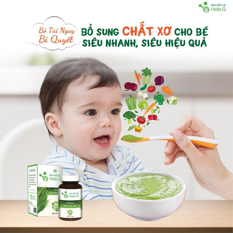 Tinh Bột Hẹ Heta.Q - Hỗ trợ điều trị táo bón, biếng ăn ở trẻ nhỏ (Hộp 30g)