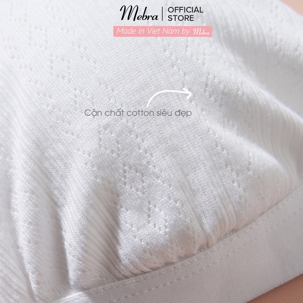 Áo lót bralette nữ mùa hè không gọng cotton mút mỏng có khe nhét mút kháng khuẩn thoáng khí mát mẻ Mebra A008+A027