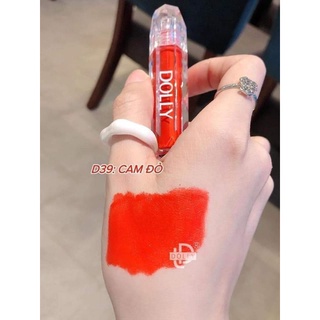 Son kem DOLLY màu cam đỏ (12 màu son xinh tùy chọn)