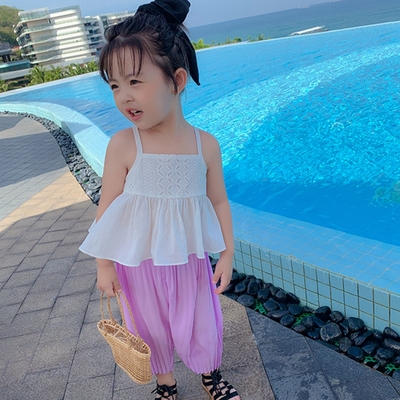 Áo Hai Dây Màu Trơn Mát Mẻ Thoải Mái Cho Bé Gái