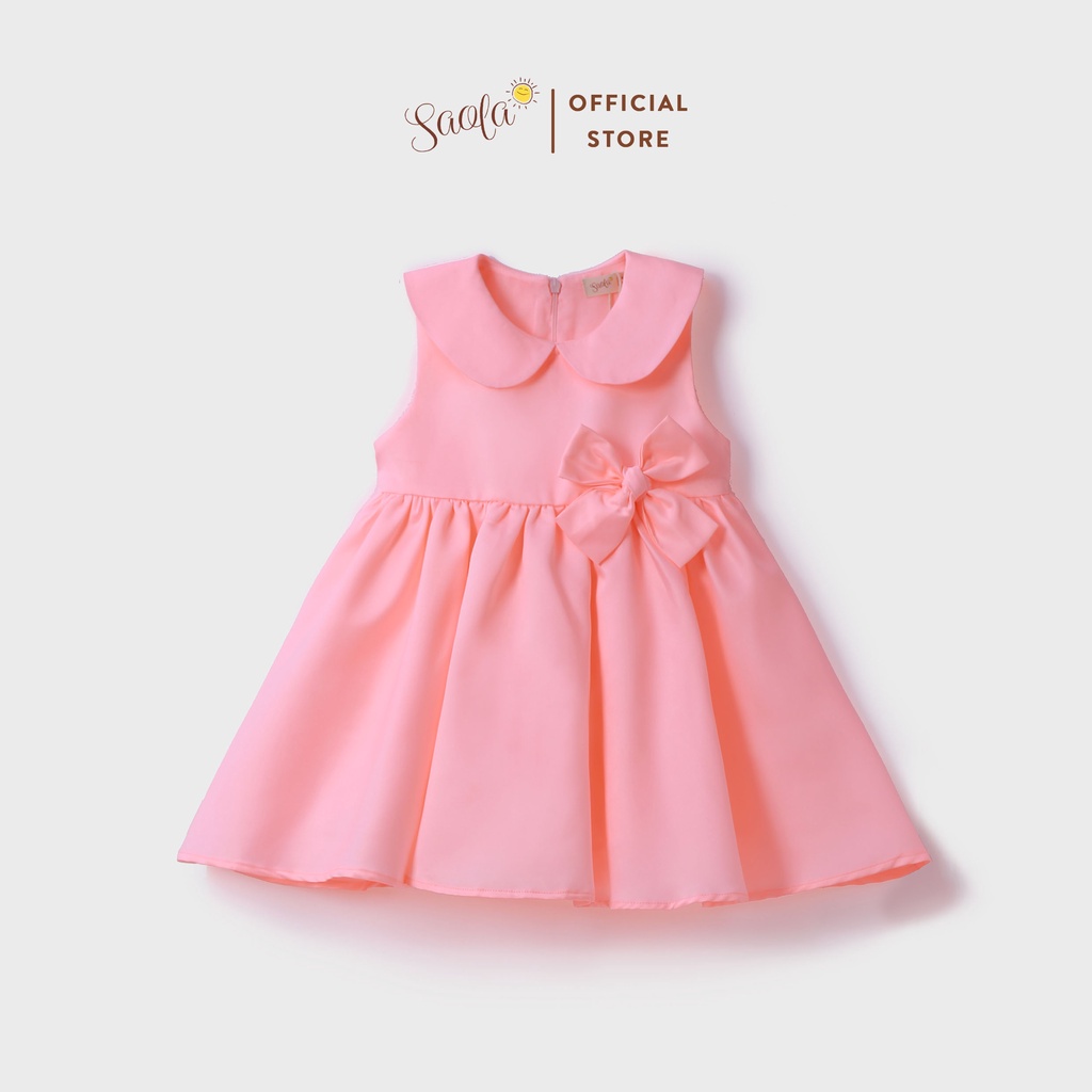 Đầm Công Chúa Bé Gái Váy Công Chúa Sát Nách Đính Nơ Xinh Xắn Cho Bé Từ 1-6 Tuổi - PEONY DRESS - DRP003 - SAOLA CLOTHING