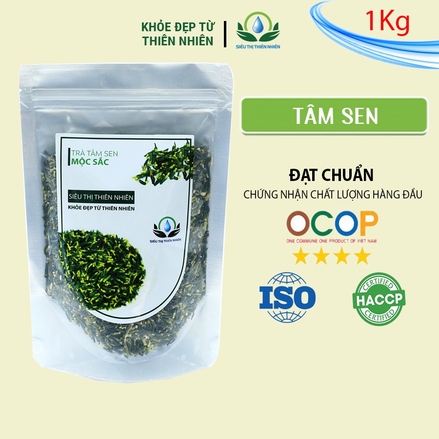 Trà tâm sen sấy khô Mộc Sắc 1kg, trà giúp hạ huyết áp cao cấp của Siêu Thị Thiên Nhiên