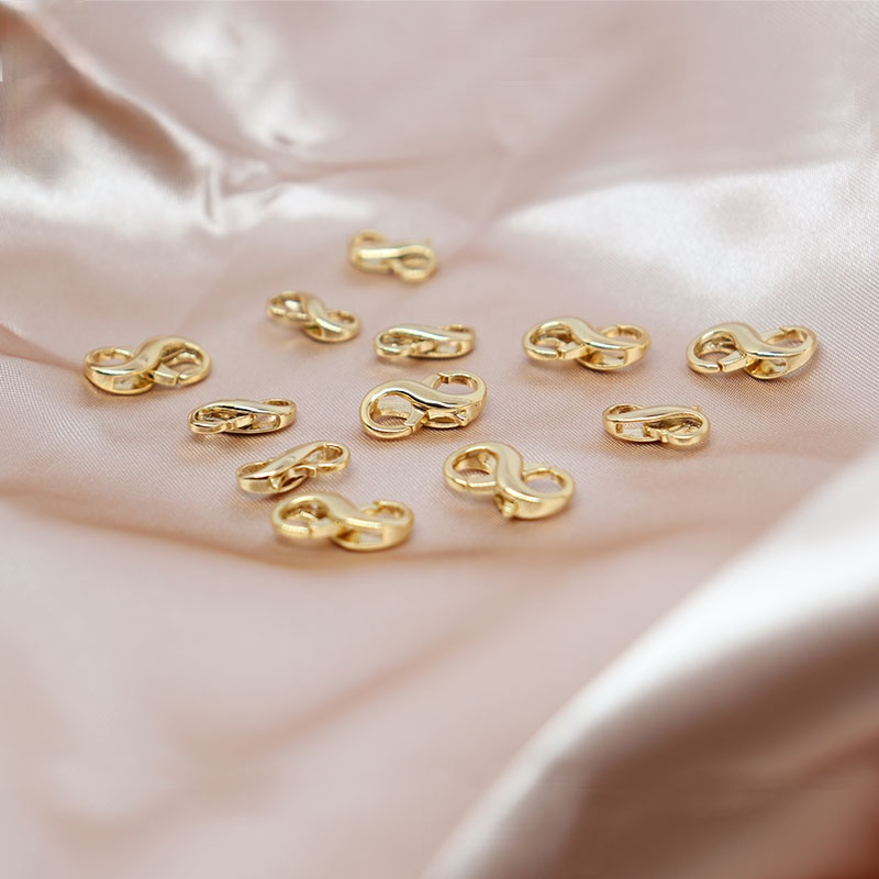 Khóa Hợp Kim Đồng 8 Lỗ Xỏ Hạt Ngọc Trai Làm Trang Sức Thủ Công 14k