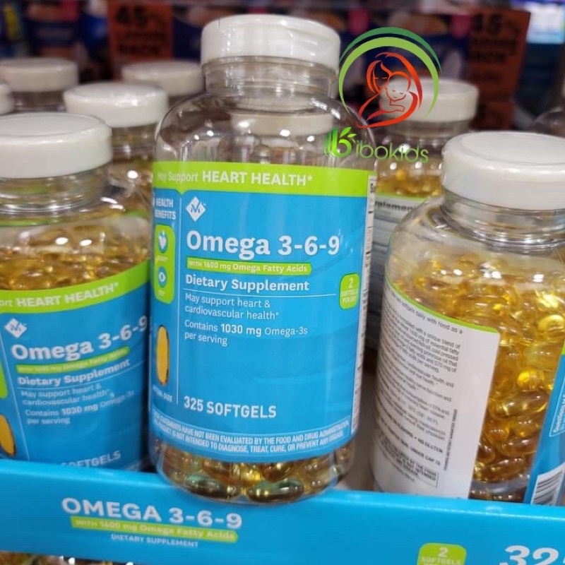 Omega 3 6 9 Member’s Mark Supports Heart Health Của Mỹ Hộp 325 Viên