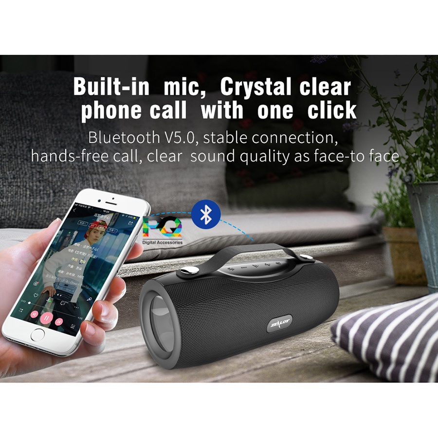 Loa Zealot S29 chính hãng. 2 loa đường kính 55mm. Đèn pin 3 chế độ. Pin 2000 mAh