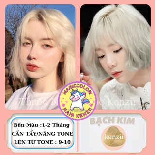 Thuốc Nhuộm Tóc Vàng Bạch Kim Tặng Oxy Trợ Nhuộm Găng Tay Mũ Chùm Kenzii Lên Từ Tone 9 - 10