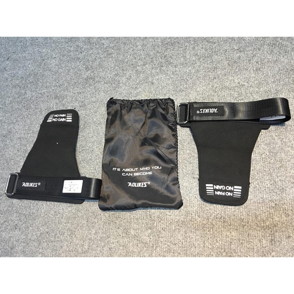 Găng Tay Tập GYM Lifting Grips Aolikes Pro Hở Mu Bàn Tay Jun Sport