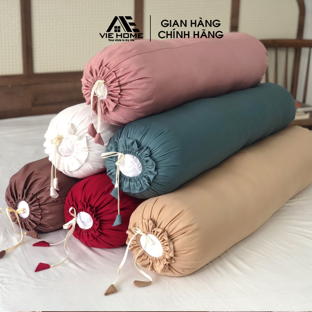 Vỏ gối ôm lụa Tencel 40s VIE HOME - Bedding hàng đẹp kích thước 35x100cm
