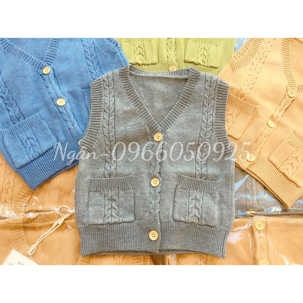 Áo Len Ba Lỗ Có Mũ, Áo Len Ghile Cho Bé Trai Size 80-120(1-5 tuổi)