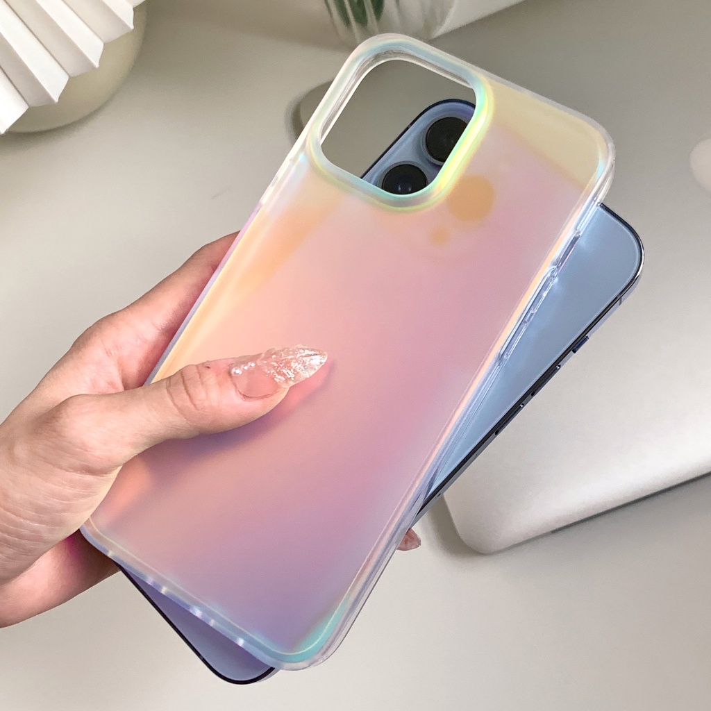 Ốp Điện Thoại Mềm Màu Laser Phản Quang Cho iPhone 11 12 13 14 pro max