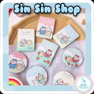 Gương Trang Điểm Gấp 2 Mặt Mini Bỏ Túi Hàn Quốc