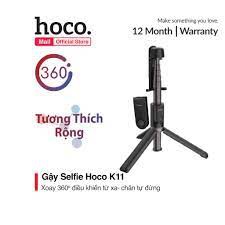 Chính Hãng - Gậy chụp hình Hoco K11, kiêm tripod, có thế xoay 360 độ, remote chụp hình từ xa