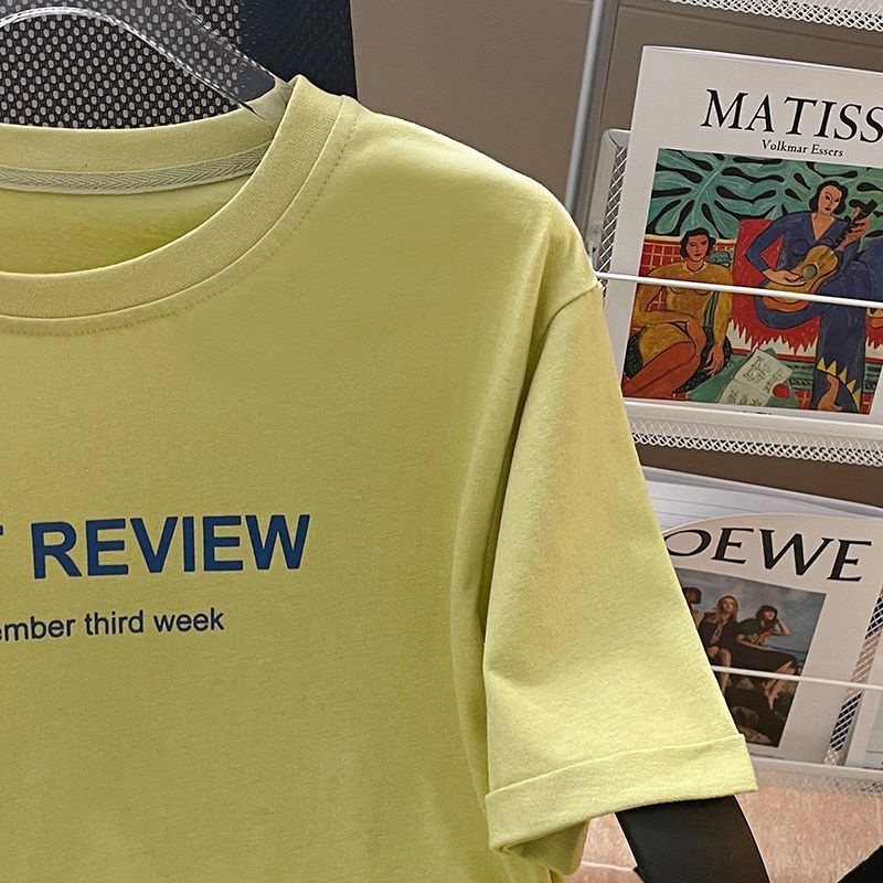 Áo Thun Tay Ngắn Chất Liệu Cotton Cao Cấp Thiết Kế Mới Thời Trang Mùa Hè Dành Cho Nữ