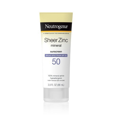 Kem chống nắng vật lý cho da dầu & da nhạy cảm Neutrogena Sheer ZinC SPF 50 88ml