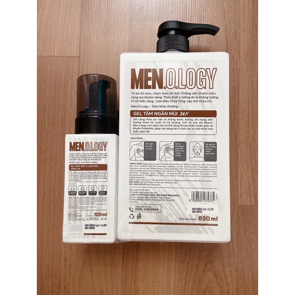 [Mua 1+1] Gel tắm nam MEN.O.LOGY ngăn mùi 24h 350ml