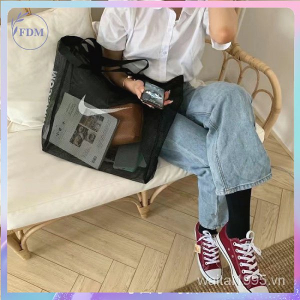 Túi xách vải lưới đơn giản phong cách thời trang hip hop