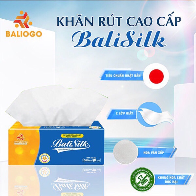 💥💥 Giấy ăn cao cấp Balisilk mềm mịn, không hoá chất độc hại, 100% giấy nguyên sinh.