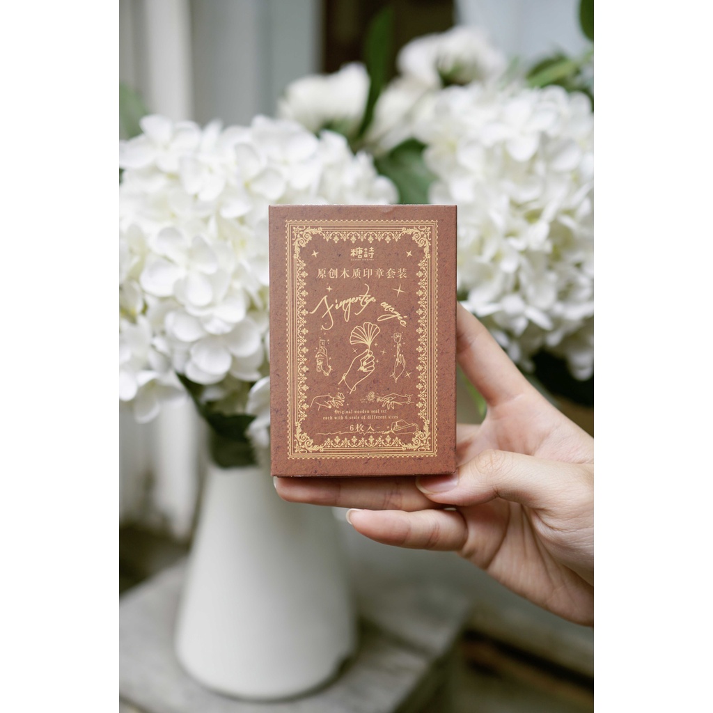 Bộ con dấu vintage - bộ tay