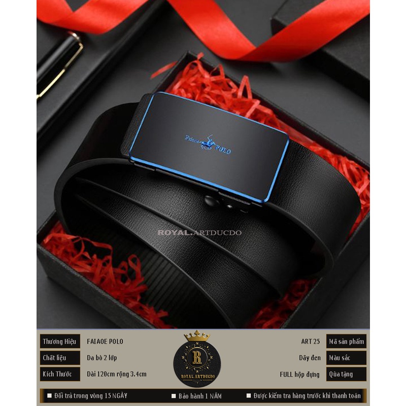 Thắt lưng nam cao cấp FaiaoePOLO , dây nịt nam da bò ROYAL.ARTDUCDO - ART25