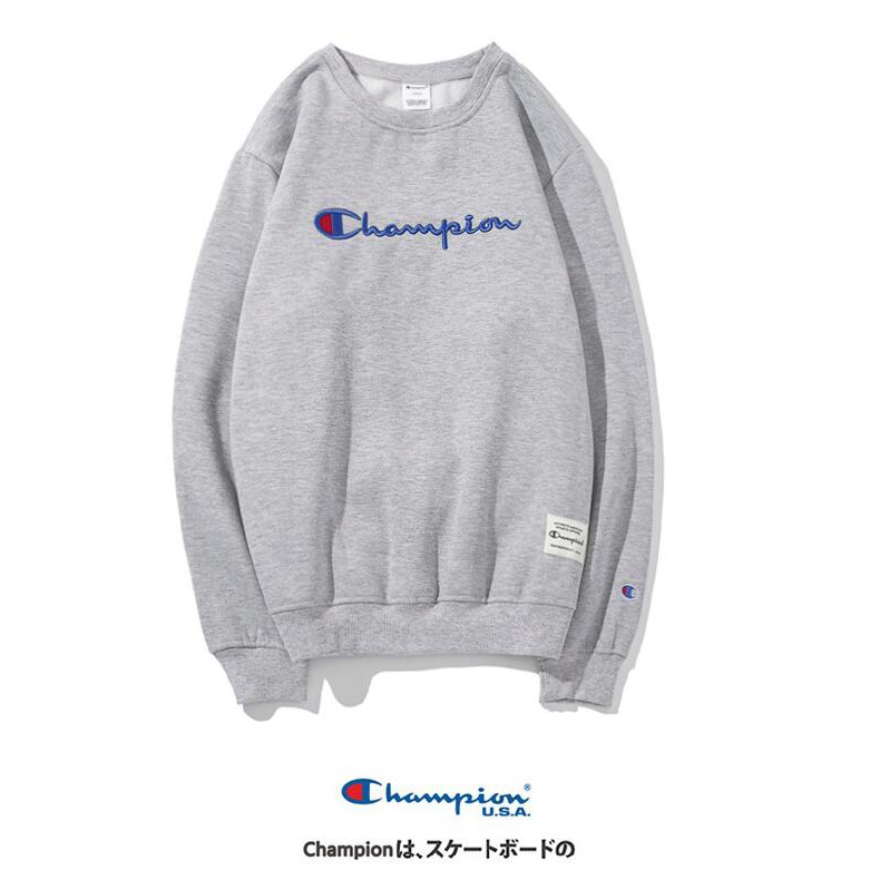 Áo Sweater Cotton Cổ Tròn Thêu Chữ Champion Thời Trang Cho Nam Nữ | BigBuy360 - bigbuy360.vn