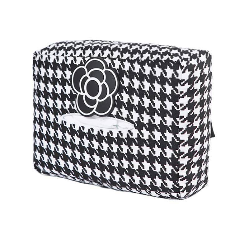 Houndstooth Car Tissue Box Creative Car Interior Car Special Internet Celebrity Hanging Fixed Paper Extraction Bag Car All Products Auto department store supplies