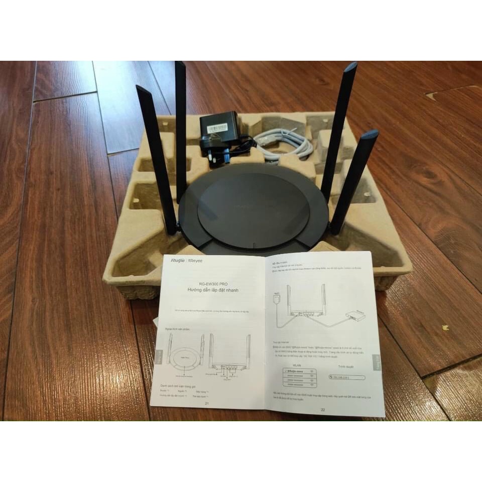 Chính Hãng - Bộ Phát Wifi Ruijie Rg-Ew300 Pro Gx 4 Anten Đầy Đủ Phụ Kiện Dùng Cho Gia Đình, Công Ty, Văn Phòng Tốt